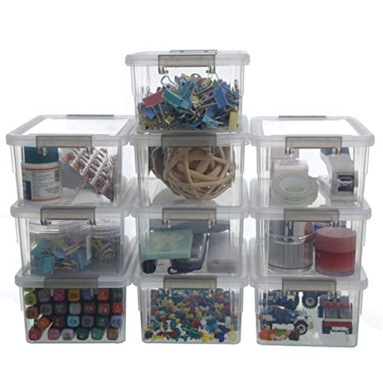 Citylife 1.3 QT 10 Pack Small Storage Bins Plastic Storage